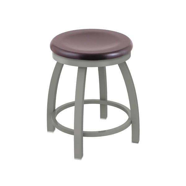 18" Swivel Vanity Stool, Nickel Finish, Dark Cherry Maple Seat